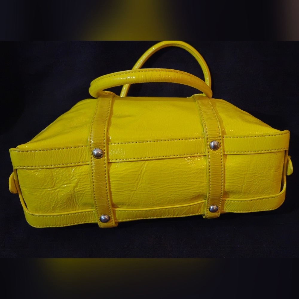 Michael Kors Mustard Yellow Patent Leather Satchel Bag - Picture 5 of 15